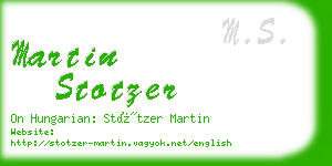 martin stotzer business card